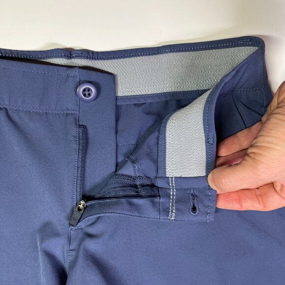 UA Under Armour Size 4 Fitted Heatgear Golf Shorts Blue Zip Fly - Picture 5 of 9